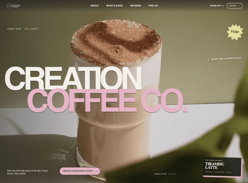 Creation Coffee Co. website design